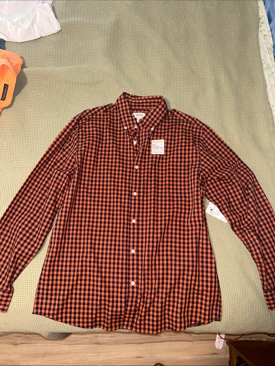 Sonoma Other - Sonoma Orange and Black Gingham Button-Down Shirt